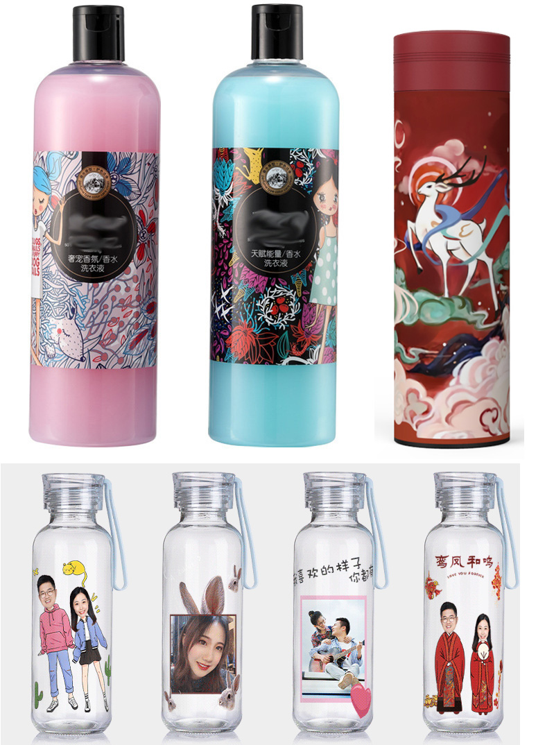化妝品，小玻璃瓶打印圖片效果